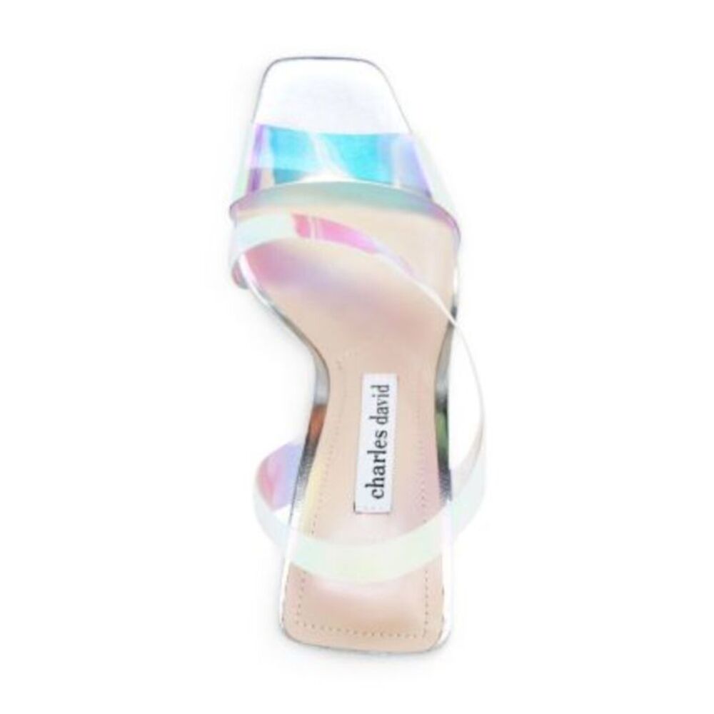CHARLES DAVID Womens Silver Iridescent Trulli Slip On Slingback Sandal 8 M - Picture 3 of 3